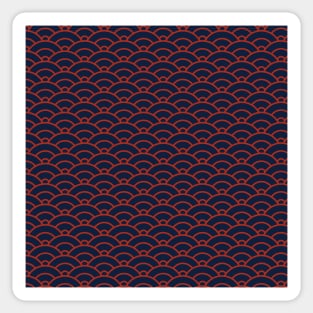 Red waves - japanese traditional Seigaiha Pattern Sticker